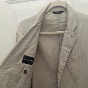 Giorgio Armani Borgo 21 Men’s "Wash Stripe" Textured Blazer – Made in Italy